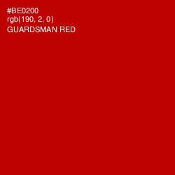 #BE0200 - Guardsman Red Color Image